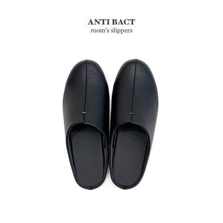 room's ANTI BACT / BLACK / ルームスリッパ : Mサイズ 23 - 25cm / Lサイズ 25.5 - 27.5cm