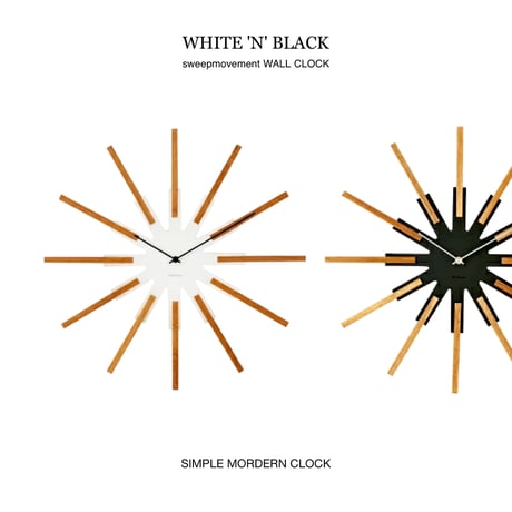 SIMPLE MORDERN SIRIO WALL CLOCK / 壁面にデザインをプラス 直径44cmの大きめな掛け時計 / white , black