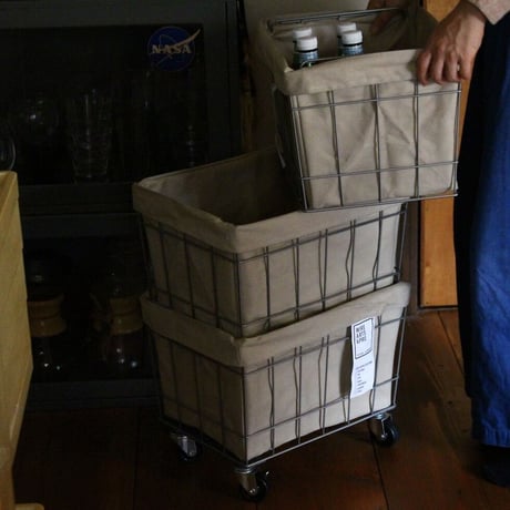 WIRE ARTS ＆ PRO.STACKING BASKET 3 with CASTER / WASHABLE COVER / 収納バスケット / キャスターバスケット / BRID