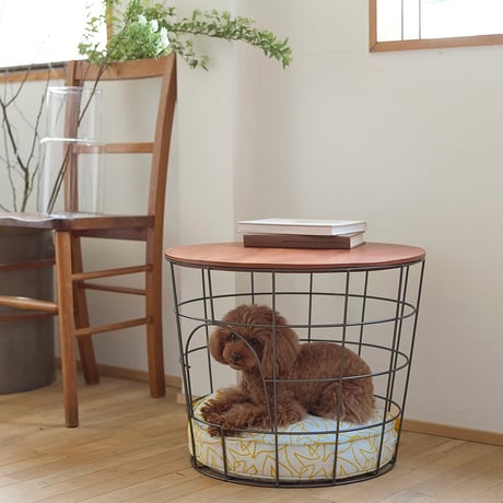 IRON × WOOD basket TABLE / ペットの隠れ家にもなるアイアンのバスケット テーブル