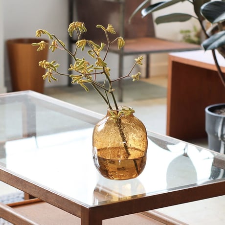 枝物や大ぶりな花を飾るにぴったりな歪なフォルムが可愛いフラワーベース / Scenery vase / ガラスフラワーベース / Lサイズ ▶︎カラー クリア , グレー , アンバー