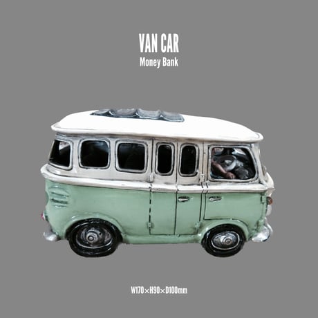 VAN CAR / オブジェカー / Money Bank 貯金箱 / レジン製 / ドライバーセット Size W170×H90×D100mm