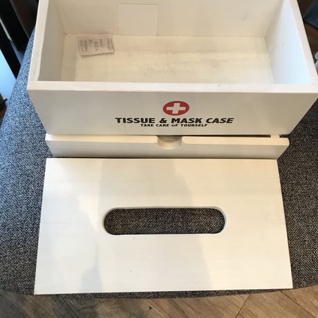 TISSUE BOX / ティッシュ+マスクボックス WHITE  / WOOD