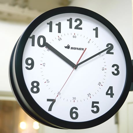 ダブルフェイス ウォールクロック / DULTON / 380mmの 両面時計 / WALL CLOCK / 壁掛け時計 BLACK , SILVER