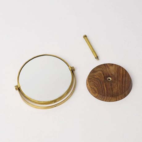 BRASS 'N' WOOD DESKTOP MIRROR / 真鍮と天然木の洗練されたスタンドミラー / Sサイズ , Lサイズ