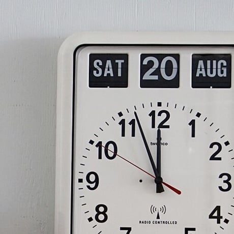 Twemco Radio Control Calendar Clock / トゥエンコラジオコントロールカレンダークロック / white , black /#RC-12A "Black"