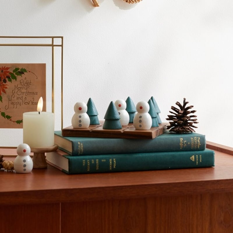 ツリーと雪だるまのボードゲーム / インテリアとして飾っても素敵な