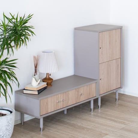 NATURAL × GRAY CABINET 45 / 90 収納キャビネット / アジャスター / リビング収納