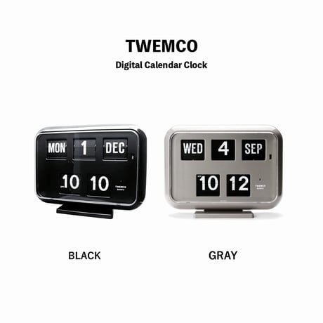 Twemco Digital Calendar Clock / " GRAY " BLACK / デジタルカレンダークロック