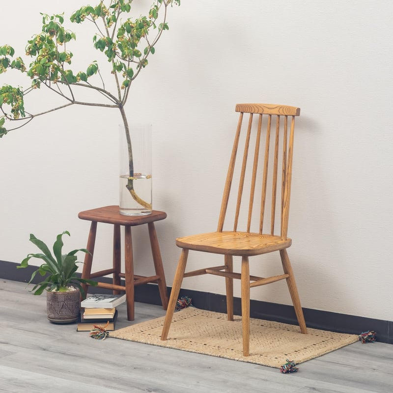 無垢材のハイバックチェア / TYPE C , タイプD / ダイニングチェア