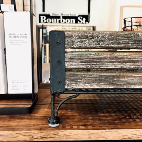 IRON × WOOD  STAND WOOD BOX / 小物収納 / 多肉 観葉植物 プランタースタンド / アイアン ウッドボックス