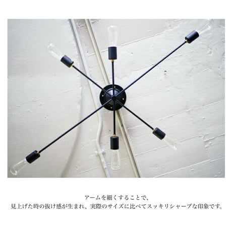 Astre ceiling light / マットブラックとゴールドパーツが映えるフォトジェニックな天井照明 / INTERFORM