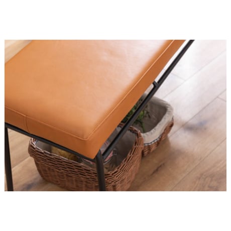 LEATHER DINING BENCH / 本革のヴィンテージライクなベンチ / 2人掛け / カフェインテリア / ブルックリンスタイル / ダイニングベンチ / フロアチェア / 牛本革