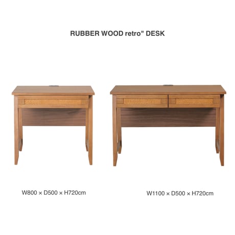 RUBBER WOOD RETRO DESK 110 / 幅110×奥行50×高さ72cm