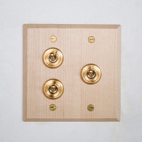 AXCIS.INC / WOOD + BRASS SWITCH PLATE / ウッデンプレートスイッチ メープル / 1,2,3,4スイッチ