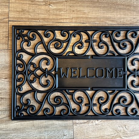BLACK RUBBER MAT / 玄関マット / 屋外用 ドアマット / スクエア / Rubber  / サイズ 45×74cm / 厚み 1cm