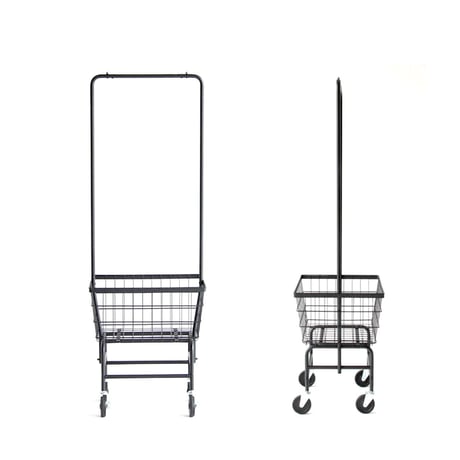 大きめなバスケットの付いたハンガーラック / Cart Hanger /  W570× D450×H1680mm  カートハンガー / ハンガーラック / リビング収納 anthem
