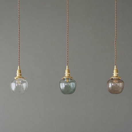 POMME GRASS PENDANT / ガラス ペンダントライト / ラウンドガラスシェード  + 真鍮灯具60cm シーリングカバー付き / E17 / ※電球なし