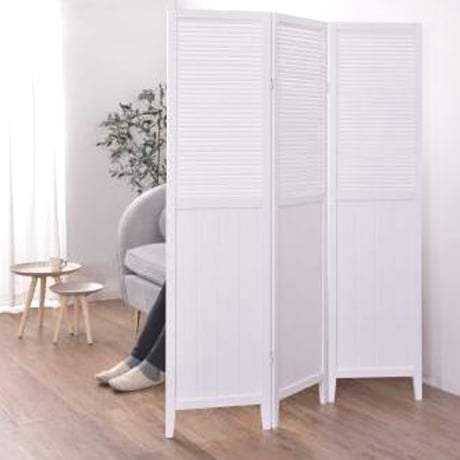 WHITE SCREEN 03 PINE WOOD / シンプルに映えるホワイトのパーテーション / 間仕切り / パーテーション / サイズ : W40×3 H160cm