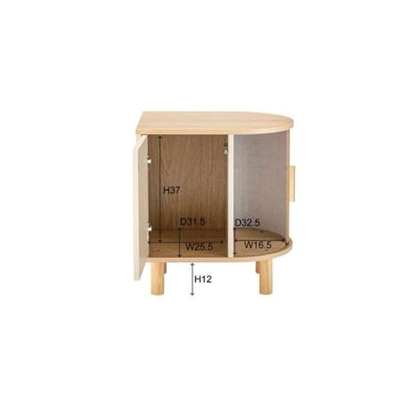 ARCH CABINET / 端正な佇まいのリブデザイン スライド式収納キャビネット / BEIGE , GRAY