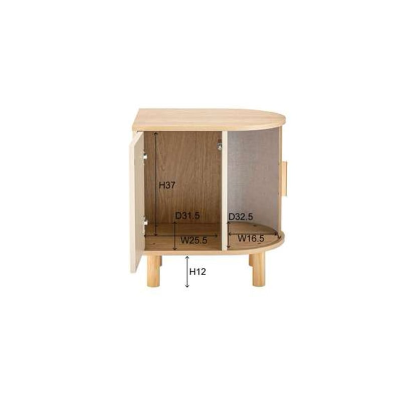 ARCH CABINET / 端正な佇まいのリブデザイン スライド式収納