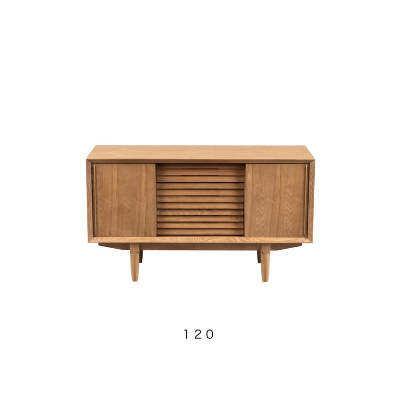SIDE BOARD 160 / タモ無垢材の流れるような美しい木目の洗練された