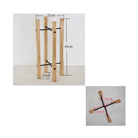 IRON + WOOD FOLDING POT STAND / 植物の目線を上げ高低差を出すことで空間にリズムを与えインテリアのアクセントに。