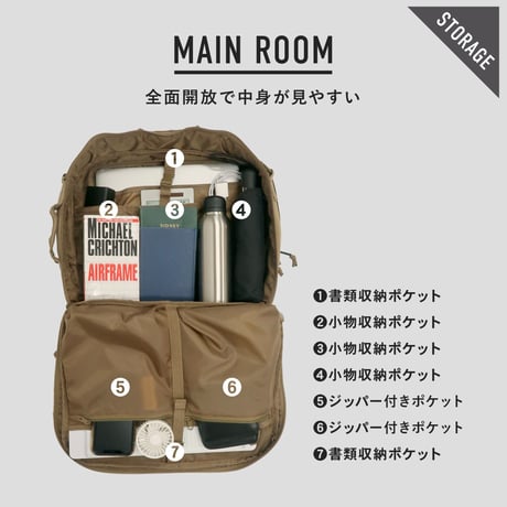 4WAY CARRY-ON BACKPACK / ショルダーバッグ - バッグパック - ハンドバッグ - キャリーオン / WOLF BROWN , BLACK