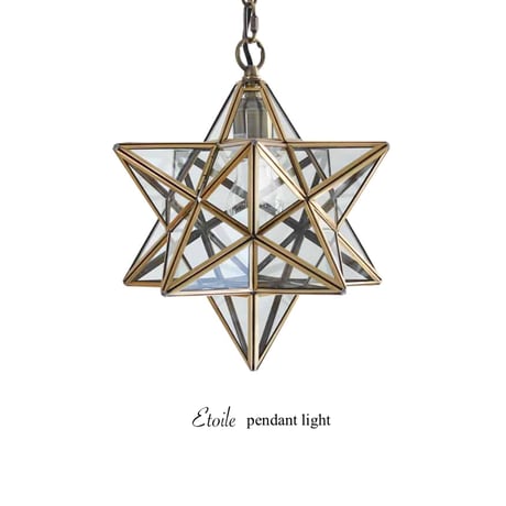 Etoile pendant light / 真鍮とガラスの美しい星型のペンダント照明 / エトワール ペンダントランプ / クリアー / 電球選択