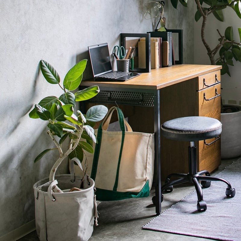 IRON × WOOD DESK / アイアンとオーク突板のコラボデスク / 幅100cm→