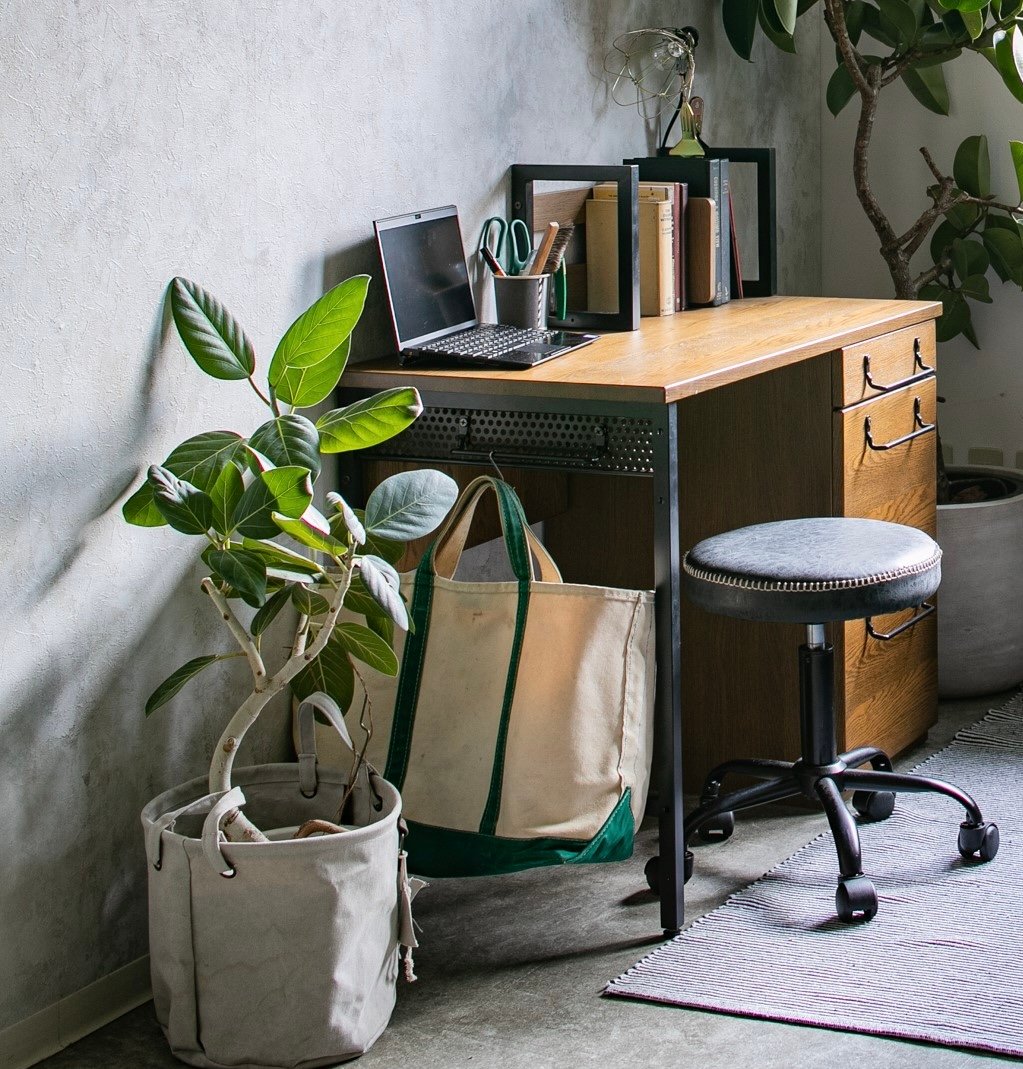 IRON × WOOD DESK / アイアンとオーク突板のコラボデスク / 幅100cm→