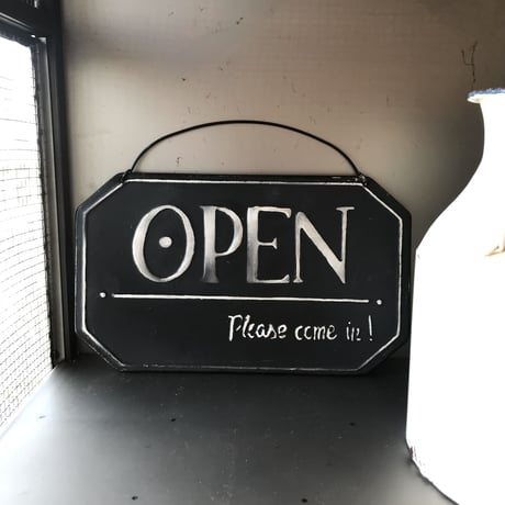 OPEN / CLOSED SIGN STAND / 2種 OPEN/CLOSED プレート付き / ブラックボードスタンド  ※掛けチェーンなし
