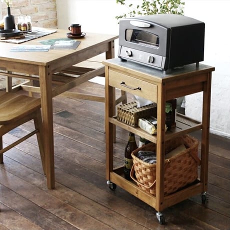KITCHEN WAGON / MORTAR , NATURAL /キッチンワゴン / 収納ワゴン  天板 モルタル / ナチュラル