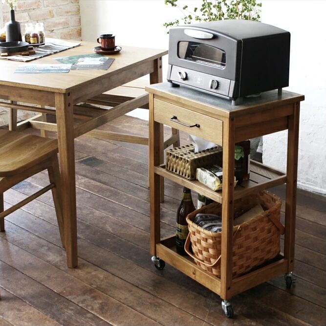 KITCHEN WAGON / MORTAR , NATURAL /キッチンワゴン / 収納ワ
