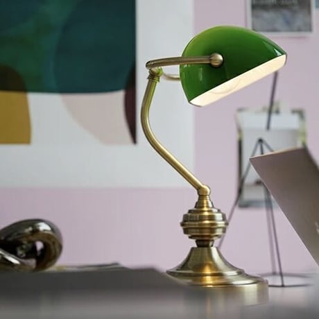 ARTWORK STUDIO / Bankers lamp L / 1灯 E26 7.5W / ガラス スチール タッチスイッチ/  調光 / おしゃれ / テーブルランプ / デスクランプ