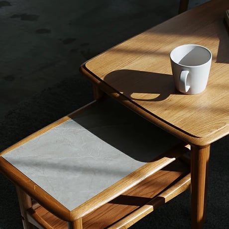 Table 02 / 上質なオーク材を使用したネストテーブル / 北欧インテリア / リビングテーブル / 大小のテーブルセット