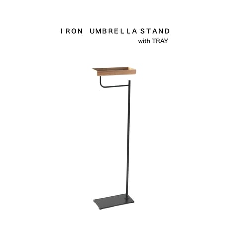 IRON × WOOD UMBRELLA STAND with TRAY / WHITE , BLACK / アンブレラスタンド / 傘立て