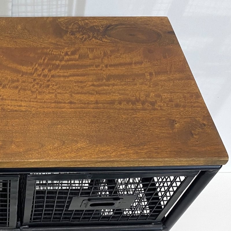 IRON×WOOD 無骨なアイアンチェスト / BLACK / 4杯 H360mm