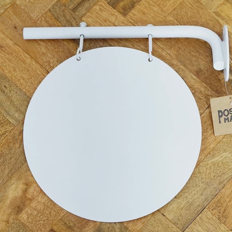 ROUND SIGN BOARD BRACKET STORE / WHITE , BLACK