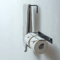 IRON stylish TOILET PAPER HOLDER W + SHELF L  / シンプルで清潔感のあるシェルフ&トイレットペーパーホルダー / ダブル
