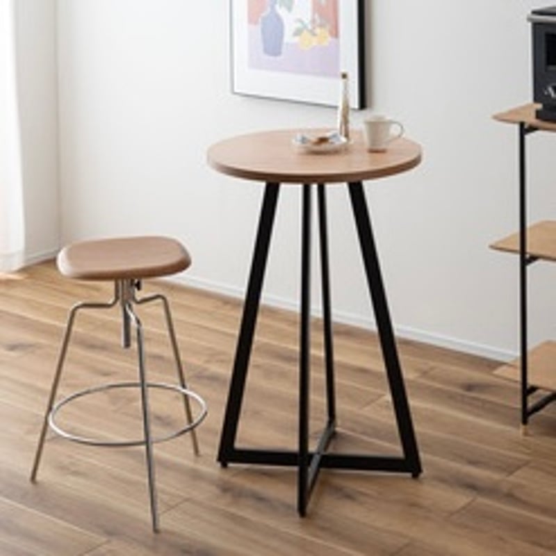 IRON LEG × WOOD ROUND TABLE / NATURAL / スタイリッシ