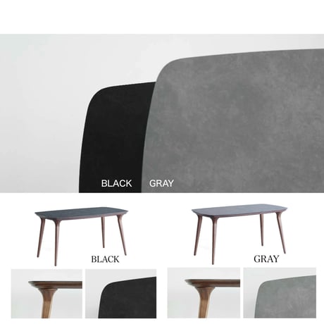 傷に強いセラミック+天然木が美しい / Etna Ceramic dining table 1600 / ダイニングテーブル / GRAY , BLACK / モダン /W160× D80×H71cm