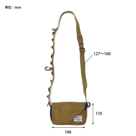 SLING WALLET POUCH / スリングウォレットポーチ /  ウォレット / 財布 カード収納 / コヨーテベージュ , ブラック / ショルダーバッグ  ポーチ