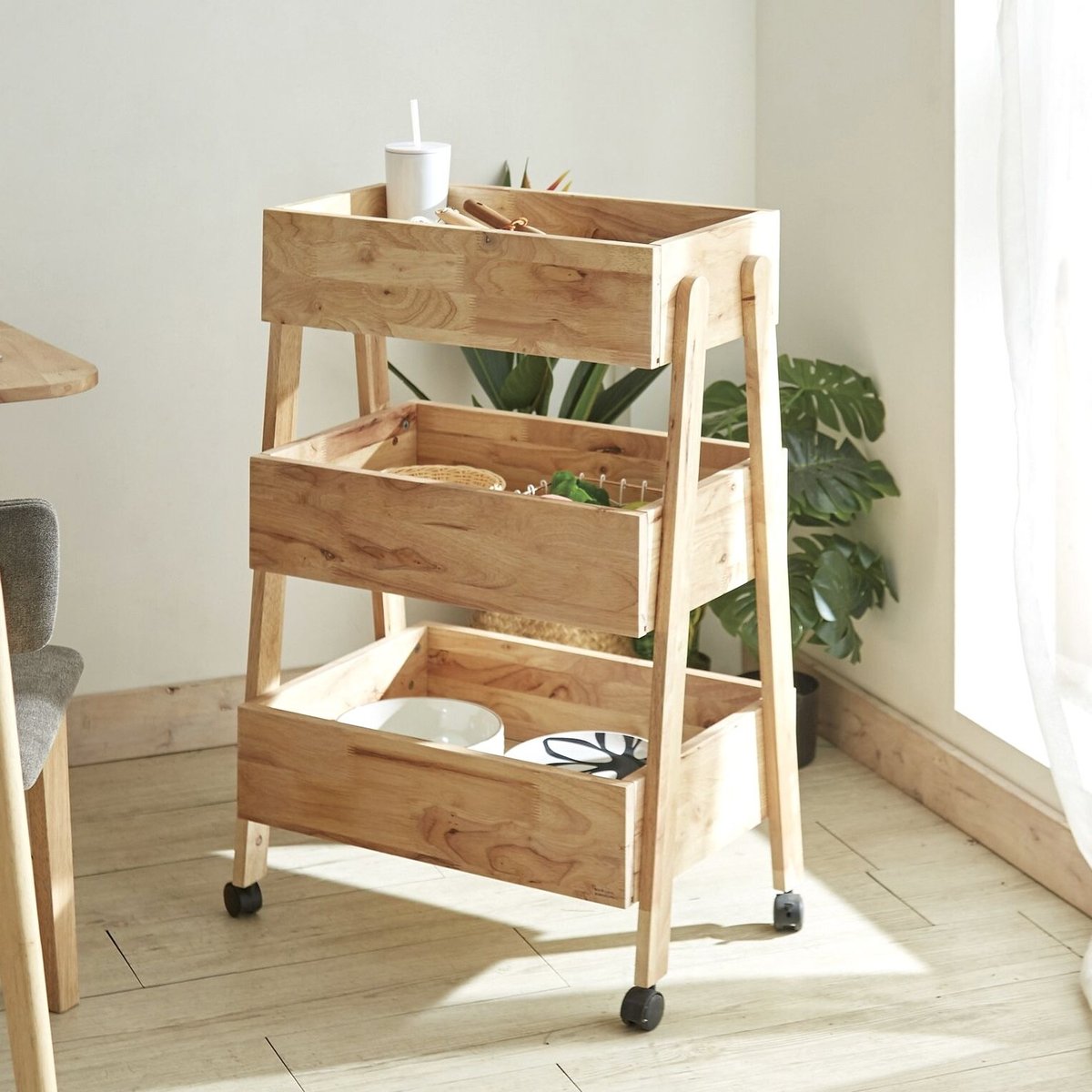 送料込/新品未使用】ワゴンナチュラルオシャレ