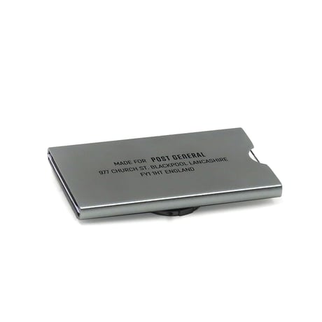 Aluminum flip mirror / アルミ製のケースに鏡が内蔵されたポータブルミラー / COOL GRAY , BLACK / POSTGENERAL