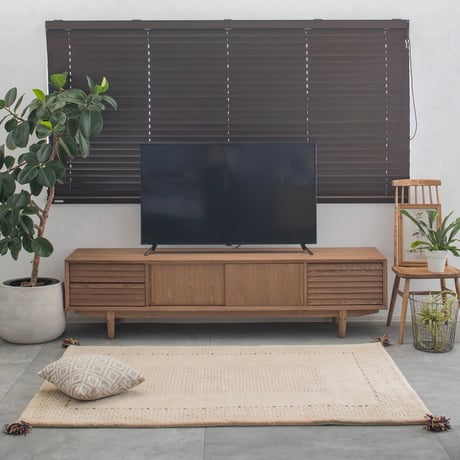 TV BOARD 200 / 重厚感のあるタモ無垢材・突板のテレビボード / TV台 / リビングボード/AVボード/ テレビラック / TVラック / お掃除ロボット