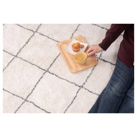 WINDOW PANE RUG MAT / 185×185cm / ラグマット / シンプル / IVORY , GRAY