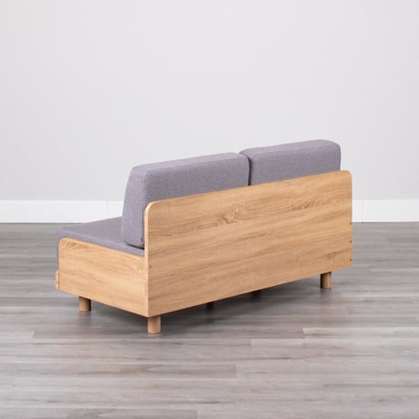 SOFA FABRIC 2P / GRAY , KHAKI , ORANGE / 体が沈み過ぎない固さのしっかりとした座り心地のソファ
