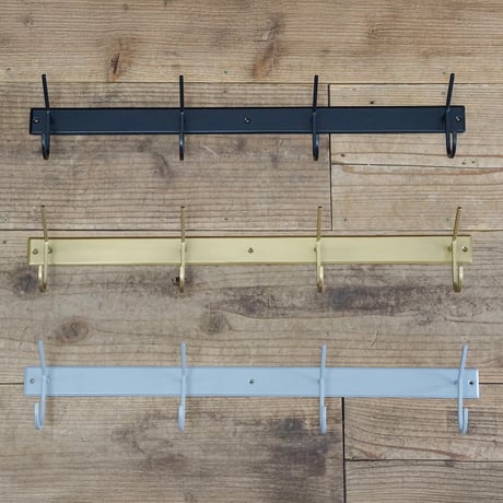 IRON HOOK 04 / BLACK , GRAY , ANTIQUE GOLD / 壁面収納をスタイリッシュにカッコ良さを引き立てるフック