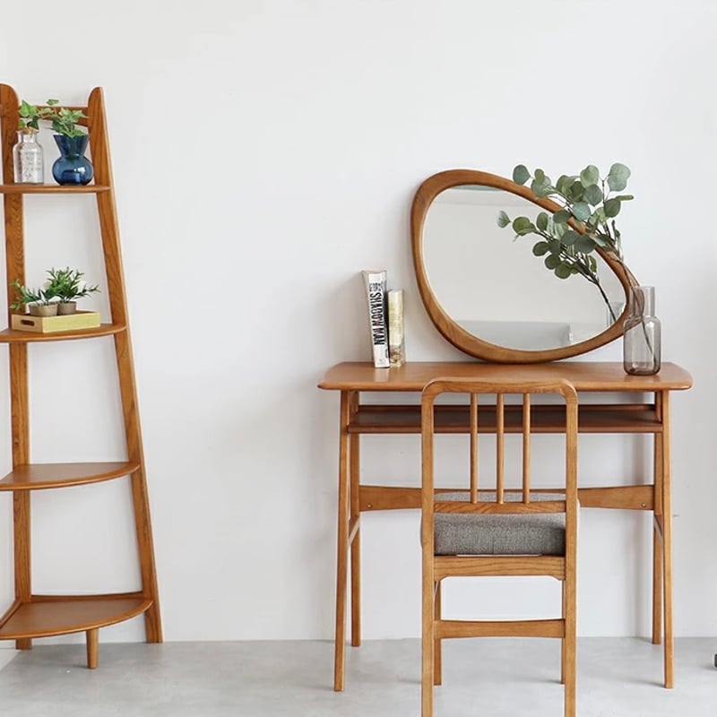 VINTAGE NATURAL WALL MIRROR / 曲線が美しい 天然木 オーク材の